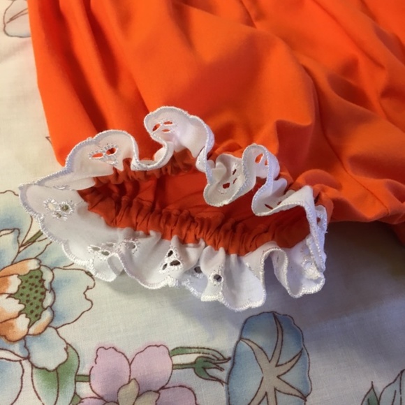 #52 Orange  with White Eyelet Lace Diaper Covers - Picture 3 of 3